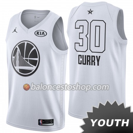 Camiseta Niños NBA Golden State Warriors Stephen Curry 30 2018 All-Star Jordan Brand Blanco Swingman